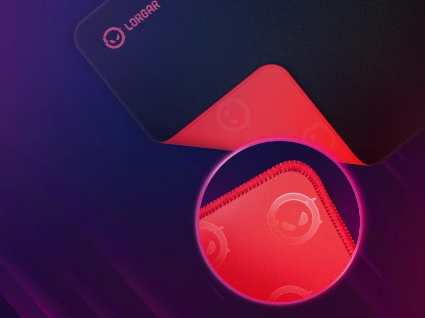 Lorgar Main 323, Gaming mouse pad, Precise control surface, Red anti-slip rubber base, size: 360mm x 300mm x 3mm, weight 0.21kg - Image 3