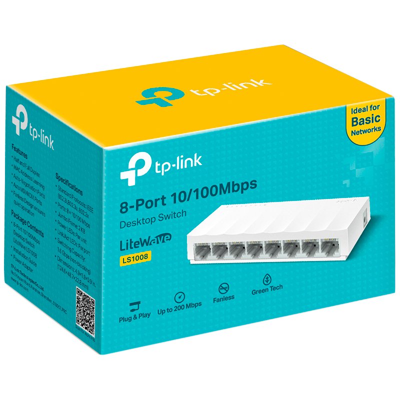 TP-Link LiteWave 8-Port 10/100Mbps Desktop Switch, 8 10/100Mbps RJ45 Ports, Desktop Plastic Case, Green Ethernet technology - Image 2