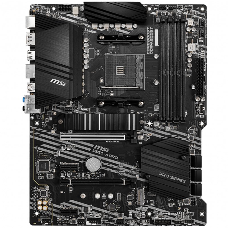 MSI Main Board Desktop B550-A PRO (AM4, 4xDDR4, 1xPCI-Ex16, 2xPCI-Ex1, USB3.2, 6xSATA III,2xM.2, DP, HDMI) ATX Retail - Image 2