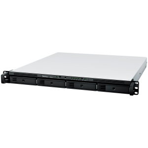 Synology RackStation RS822+, 1U, 4-bays, AMD Ryzen V1500B 4-core 2.2 GHz; 2 GB DDR4 ECC SODIMM, 1x free memory slot (up to 32GB upgradable); 4x RJ45 1GbE, 2x USB 3.1; PCIe Gen3 – Card/M2D20, 150W PS, 3yr warranty