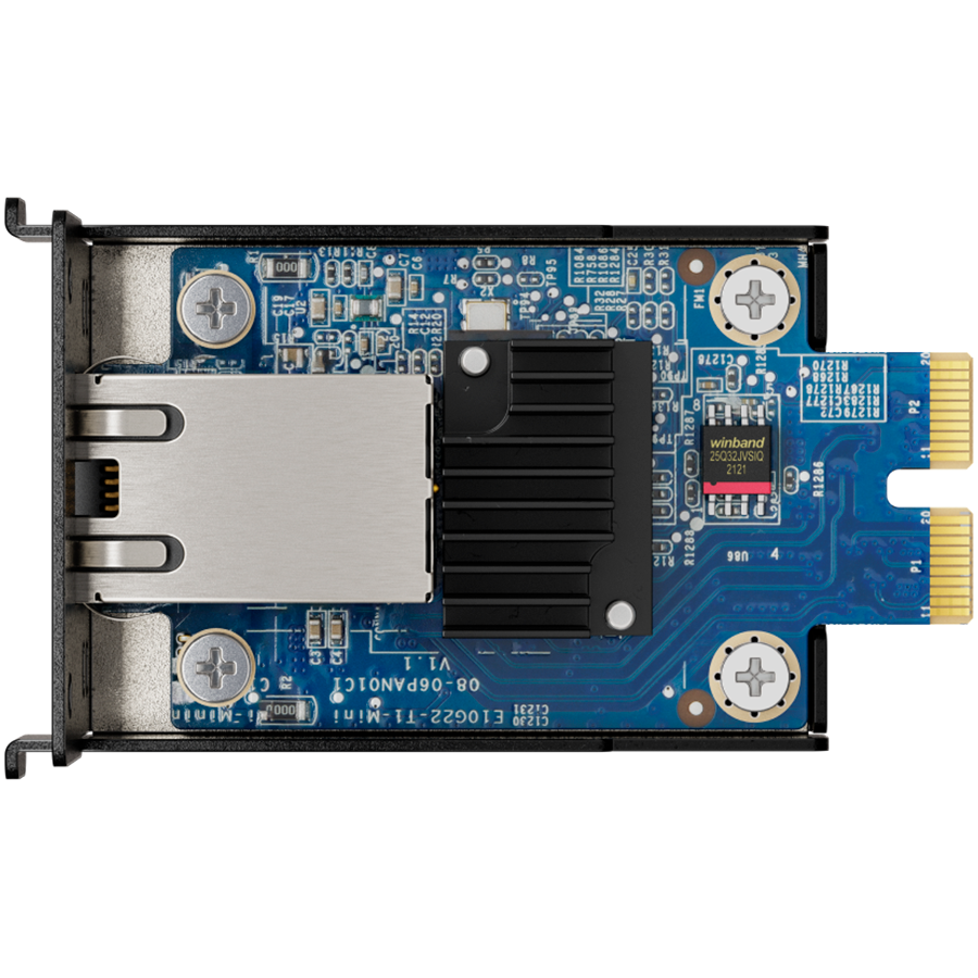 Synology E10G22-T1-MINI 10GbE RJ-45 network upgrade module for compact Synology servers, 10/5/2.5/1 Gbps Multi-Gig support, PCIe 3.0 x2, for models DP340, DS1525+, DS923+, DS723+, RS422+, DS1522+