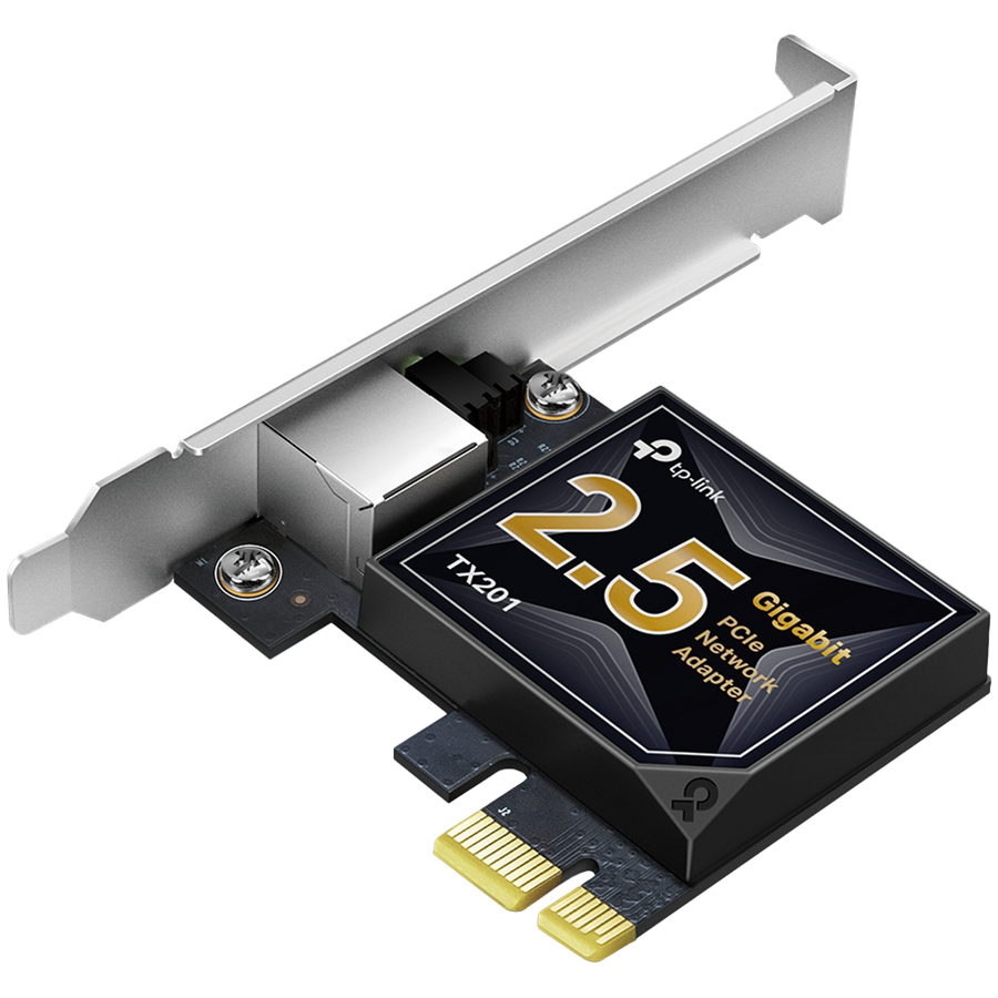 TP-Link TX201 2.5 Gigabit PCI Express Network Adapter, PCIe 2.1 ×1, Support 2.5/1 Gbps and 100 Mbps Network Standards, Low-Profile and Full-Height Brackets, Fully compatible with Windows 11/10/, Windows Servers 2022/2019/2016/2012 R2/2012/2008 R2