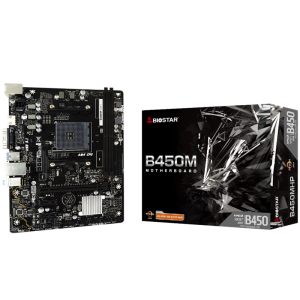 BIOSTAR MB B450 AM4 2 x DDR4 4 x SATA II 1 x VGA Port 1 x HDMI Port 1 x LAN port Micro ATX
