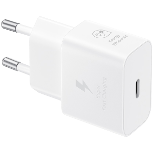 SAMSUNG 25W Fast Charging USB-C Power Adapter White (cable not included)