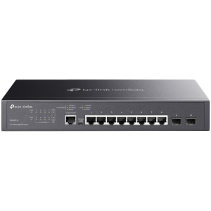 TP-Link SG3210 Omada 8-Port Gigabit L2+ Managed Switch with 2 SFP Slots, 8xGigabit RJ45 ports and 2xGigabit SFP slots, Omada app, Static Routing, VLAN, ACL, QoS, IGMP Snooping, OAM, DDM, ERPS, Zero-Touch Provisioning, Fanless, desktop/rack mounting