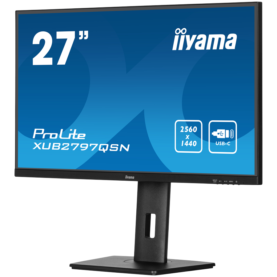 IIYAMA Monitor LED XUB2797QSN-B2 27" IPS 2560 x 1440 @100Hz 300 cd/m² 1300:1 1ms HDMI DP USB-C 65W RJ45 Daisy Chain USB Hub 3.2 height, swivel, tilt, pivot (rotation both sides), 3-side borderless design, matte finish - Image 3
