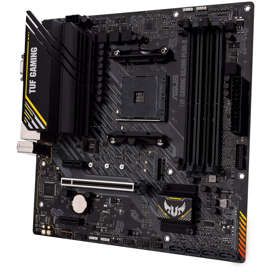 ASUS TUF GAMING A520M-PLUS II AM4 mATX MB - AMD A520 4xDIMM DDR4 1xM.2 4xSATA PCIe 3.0 1Gb Ethernet 1xD-SUB 1xDisplayPort 1xHDMI and AURA Addressable Gen 2 headers - Image 2