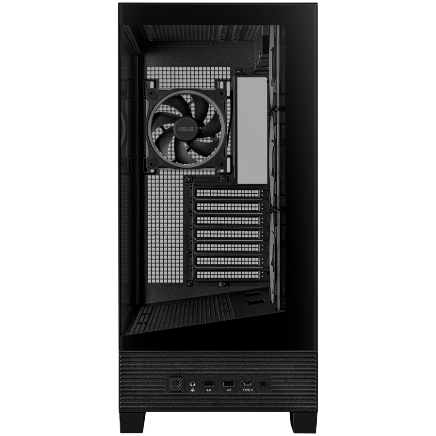 ASUS A31 PLUS Tempered Glass ATX case Black, support for hidden-connector motherboards, 360mm radiators and 380mm graphics cards, four pre-installed ARGB fans and clean cable management - Image 4