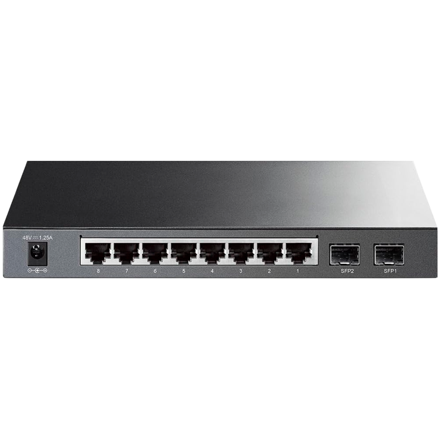 TP-Link SG2210P Omada 10-Port Gigabit Smart Switch with 8 Gigabit PoE+ ports and 2 x SFP slots, 61W total PoE budget, Static routing, VLAN, ACL, QoS, IGMP Snooping, Fanless, metal casing, desktop/wall mount - Image 2