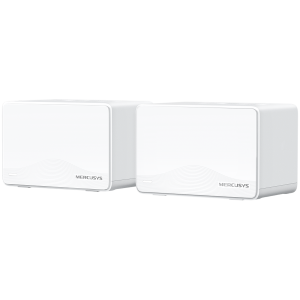 Mercusys Halo H25BE (2-Pack) BE3600 Whole Home Mesh Wi-Fi 7 System, 688 Mbps at 2.4 GHz + 2880 Mbps at 5 GHz, Internal Antennas, 3x Gigabit Ports per Unit (WAN/LAN auto-sensing), MLO, 4096-QAM, OFDMA, MERCUSYS APP, Router/AP Mode, 460m2 coverage