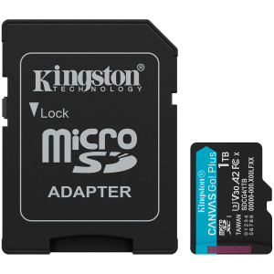 Kingston 1TB microSDXC Canvas Go Plus Gen4 200MB/s A2 U3 V30 Card + Adapter
