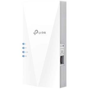 TP Link AX1800 Wi-Fi 6 Range Extender, 2.4GHz and 5GHz, 1 Gigabit Ethernet Port, 574 Mbps at 2.4GHz, 1201 Mbps at 5GHz, WPS Button, Reset Button, 2 Internal Antennas