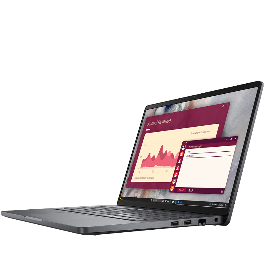 Dell Pro 14 PC14250, 14" FHD+ (1920x1200), Intel Core 5 120U, 1x 16GB DDR5, M.2 512GB SSD, Int GPU, WiFi 6E + BT 5.3, FHD IR Cam, 2x USB 3.2, 1x USB C 3.2, 1x USB C THB4, RJ-45, FgrPr, Backlit kb, 55Wh, Ubuntu, 3Yr - Image 3