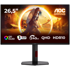 AOC Monitor LED Q27G4ZDR Gaming 27" QD - OLED 2560x1440 2H 240Hz PiP+PbP Full ERGO USB Hub DP HDMI 3y