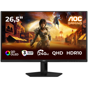 AOC Monitor Gaming OLED Q27G41ZDF 26.5", QHD (2560x1440), QD-OLED, 240Hz, 0.03ms, 400 cd/m2, Adaptive Sync, G-Sync Compatible, HDR10, USB hub, 1x HDMI 2.0, 1x DP 1.4