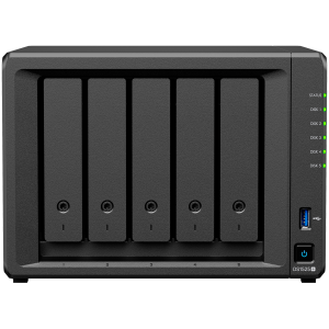 Synology DiskStation DS1525+ Tower, 5-Bays 3.5'' SATA HDD/SSD, 2 x M.2 2280 NVMe SSD slot, CPU AMD Ryzen V1500B 4-core 2.2 GHz, 8 GB DDR4 ECC SODIMM, 2x RJ-45 2.5 GbE LAN Port; 2x USB 3.2; 1 xUSB Type-C expansion port; 2.67 kg; 3yr warranty