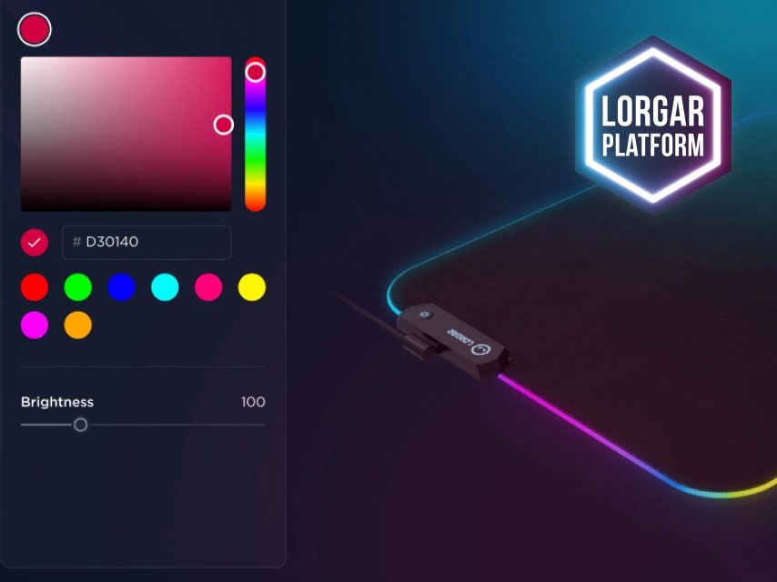 Lorgar Steller 913, Gaming mouse pad, High-speed surface, anti-slip rubber base, RGB backlight, USB connection, Lorgar WP Gameware support, size: 360mm x 300mm x 3mm, weight 0.250kg - Image 5
