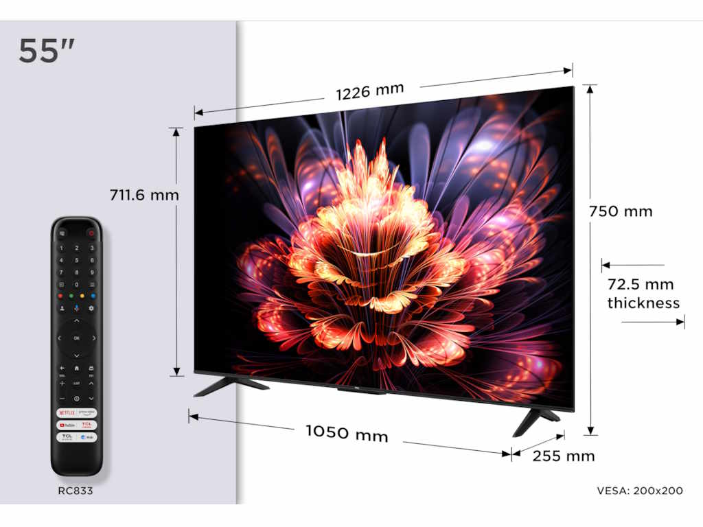 TCL 55"V6C 4K TV Google OSHDR10 HVA Panel Motion ClarityDolby Audio; AiPQ Processor; - Image 4