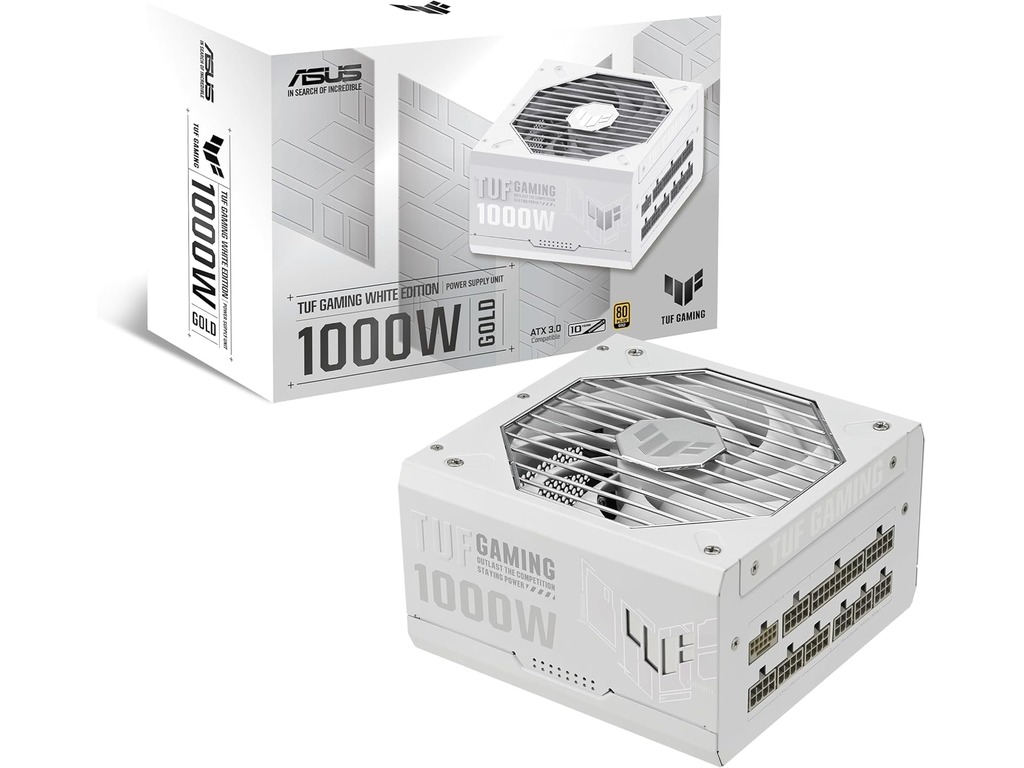 ASUS PSU TUF-GAMING-1000G-WHT1000W 80Plus Gold;Full modular1x16pin;4x8 pin;5 x SATA