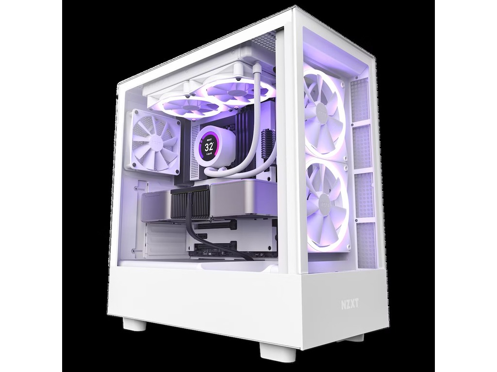 NZXT CASE H5 ELITE WHITE Mini-ITX, Micro-ATX, ATX Mid-Tower, 3x Fans - Image 2