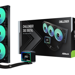 ASROCK 360 A-RGB LCD AIOLiquid Cooler, Challenger3" LCD, 1851, 1700, AM4, AM5