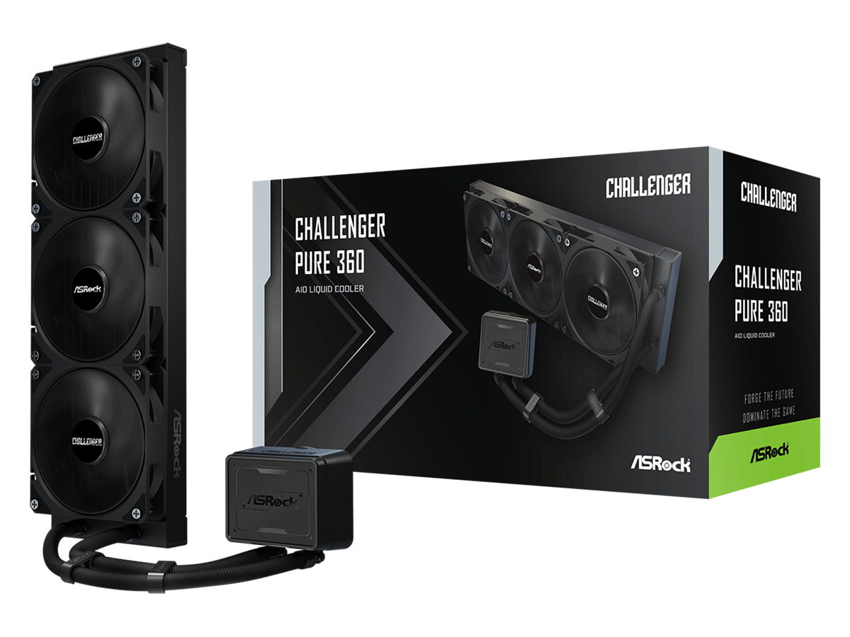 ASROCK 360 LCD AIO BlackCPU Liquid Cooler, Challenger1851, 1700, AM4, AM5 - Image 2