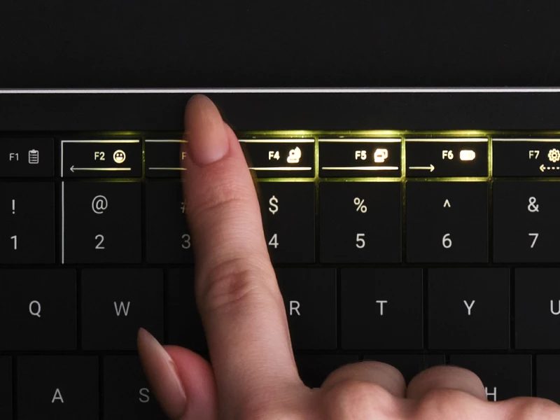 CLEVETURA CLVX 1 Touch-On-Keys AI Wireless Keyboard, ANSI US Windows Layout, Scissor Switches, Aluminum Chassis, Interactive RGB, Windows/Linux/MacOS support - Image 4