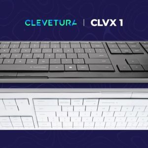 CLEVETURA CLVX 1 Touch-On-Keys AI Wireless Keyboard, ANSI US Mac layout, Scissor Switches, Aluminum Chassis, Interactive RGB, Mac/iPad/AppleTV/PC support