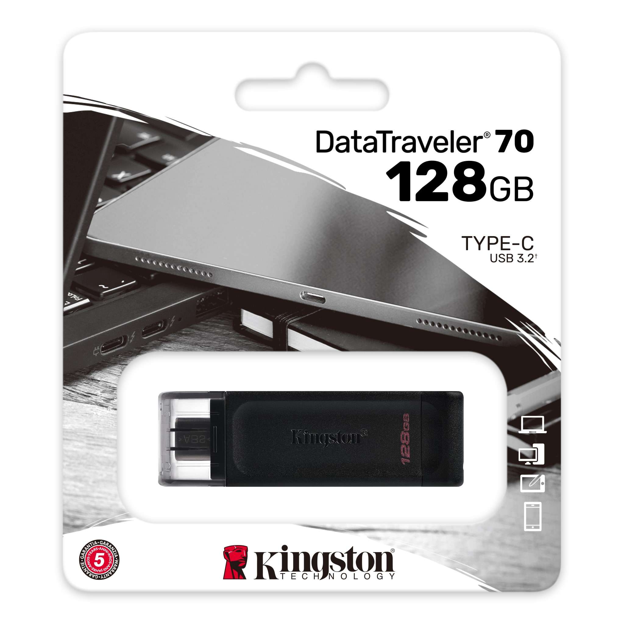 Kingston FD 128GB USB-CUSB 3.2 Gen 1 speedsPortable and simple design - Image 3