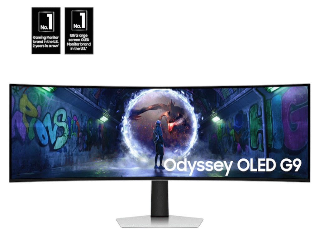 Samsung 49" OLED Monitor G93SD1800R, DQHD, 240Hz, 0.03msDP, HDMI, Micro HDMI, USB-C, HAS, Tilt - Image 2