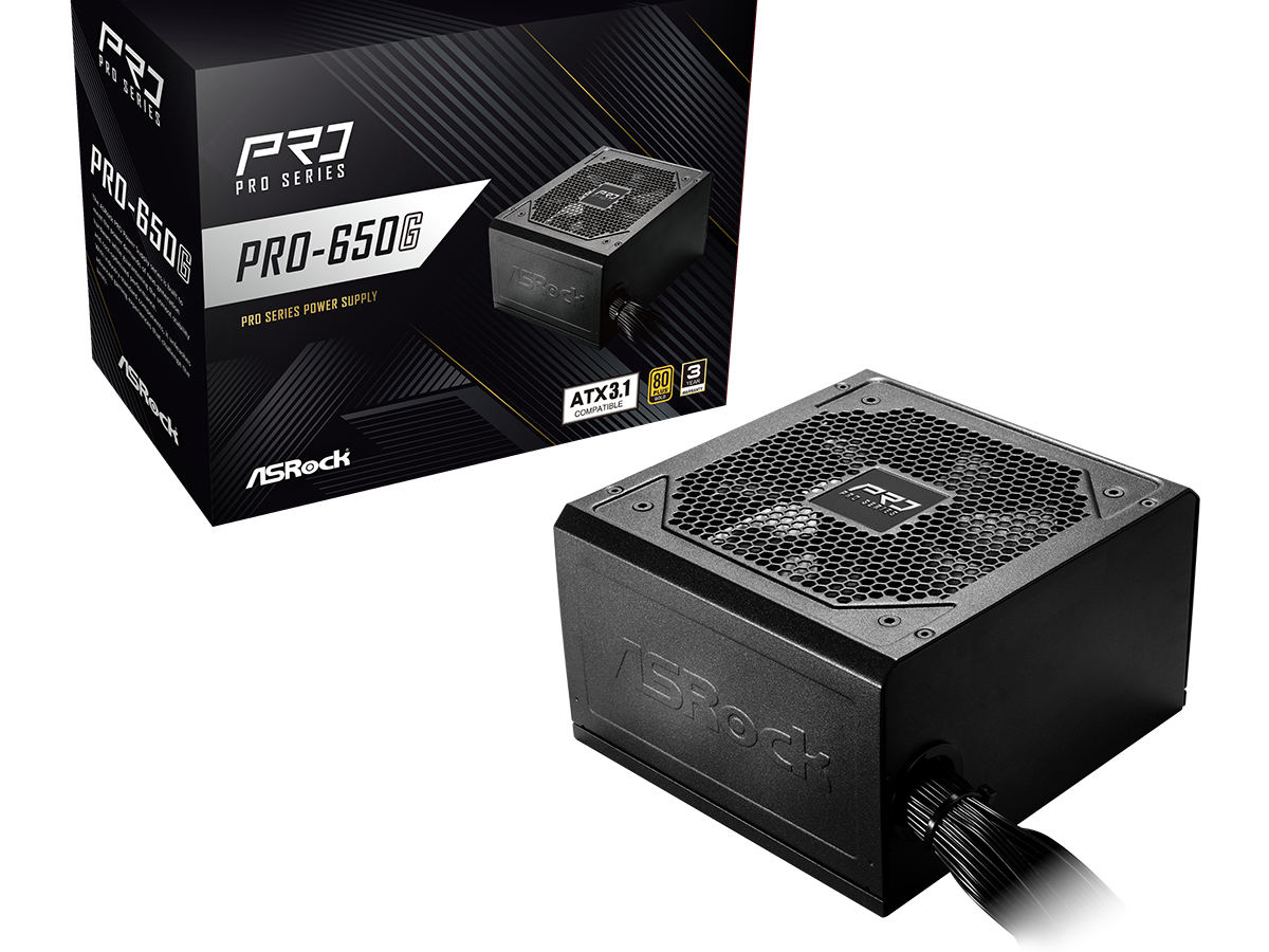 ASRock PSU 650W Gold, Pro80PLUS, 120mm fan, ATX 3.1PCIe 5.1 - Image 2