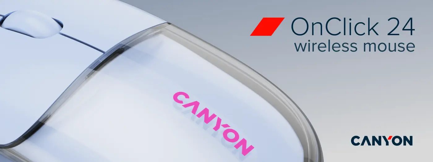 CANYON mouse OnClick 24 BT/ Wireless Transparent/Blue