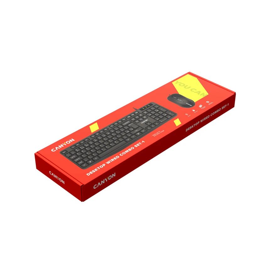 CANYON SET-1 EN/AD Keyboard+Mouse Wired Black - Image 4