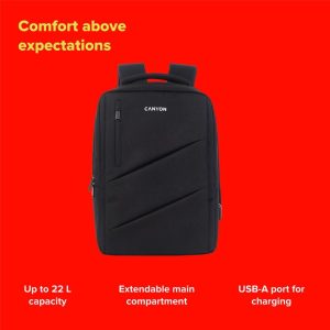 CANYON backpack BPE-5 Urban USB 15.6'' Red