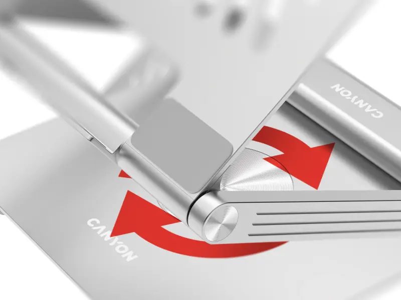 Canyon Laptop stands with hub, TYPE C F to HDMI2.0+2USB3.0+USBC3.0+RJ45+PD, TYEP C TO C cable 1m white with Emarker: HUSB332A, Material: Aluminum case+ABS+PS, Size: 245x240x27.2+/-0.3mm, Weight:1304g - Image 4