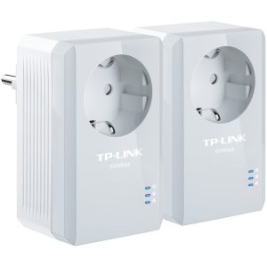 Tp-Link AV600 Powerline Adapter with AC Pass Through Starter Kit, 600Mbps Powerline Data rate, 1 Fast Ethernet port, HomePlug AV standard, Protoc.: IEEE802.3, IEEE802.3u, Range up to 300m, Green Powerline, Plug and Play, Twin Pack