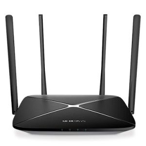Mercusys AC12G AC1300 Dual Band Wireless Router, 867Mbps at 5GHz + 400Mbps at 2.4GHz, 1 10/100/1000M WAN + 3 10/100/1000M LAN, 4 x fixed 5dBi High Gain antennas, MU-MIMO, Smart Connect, IPTV and IPv6 supported, Mercusys App, WPA3, 2x2 MIMO