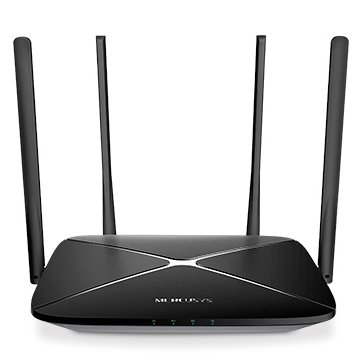 Mercusys AC12G AC1300 Dual Band Wireless Router, 867Mbps at 5GHz + 400Mbps at 2.4GHz, 1 10/100/1000M WAN + 3 10/100/1000M LAN, 4 x fixed 5dBi High Gain antennas, MU-MIMO, Smart Connect, IPTV and IPv6 supported, Mercusys App, WPA3, 2x2 MIMO