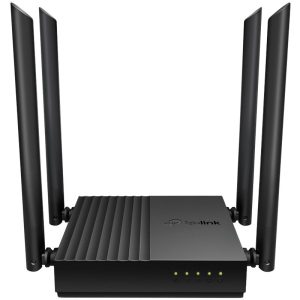 TP-Link Archer C64 AC1200 Wireless MU-MIMO WiFi Router, 4 x G LAN, 1 x G WAN, 400 Mbps (2.4 GHz) + 867 Mbps (5 GHz) 802.11ac Wave2 WiFi, MU-MIMO, Beamforming, AP mode, WPA3, 4 x external antennas, 1.2 GHz CPU, Tether App, Smart Connect