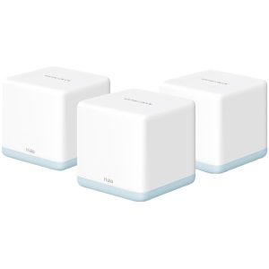 Mercusys Halo H30G(3-pack) AC1300 Whole Home Mesh Wi-Fi System, 400 Mbps at 2.4 GHz + 867 Mbps at 5 GHz, 2× Internal Antennas, 2× Gigabit Ports per Unit (WAN/LAN auto-sensing), MERCUSYS APP, Router/AP Mode, One Unified Network, up to 100 devices
