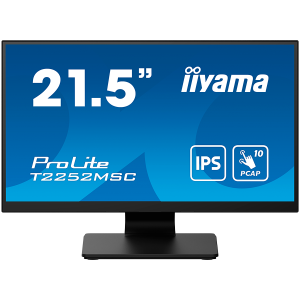 IIYAMA Monitor LED T2252MSC-B2 21.5" IPS TOUCH Capacitive 1920 x 1080, 250 cd/m², 1000:1, 5ms, Touch points 10, Touch method stylus, finger, glove, Touch interface USB, HDMI x1, DisplayPort x1, Speakers 2 x 1W, Tilt, VESA