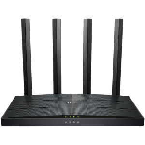 TP-Link Archer AX12 AX1500 Dual-Band Wi-Fi 6 Router, 300 Mbps at 2.4 GHz + 1201Mbps at 5 GHz, 4× Antennas, 1GHz Dual Core CPU, 1× G WAN Port + 3× G LAN Ports, 1024-QAM, OFDMA,Tether App,WPA3,AP Mode,IPv6 Support,IPTV, Beamforming,VPN server
