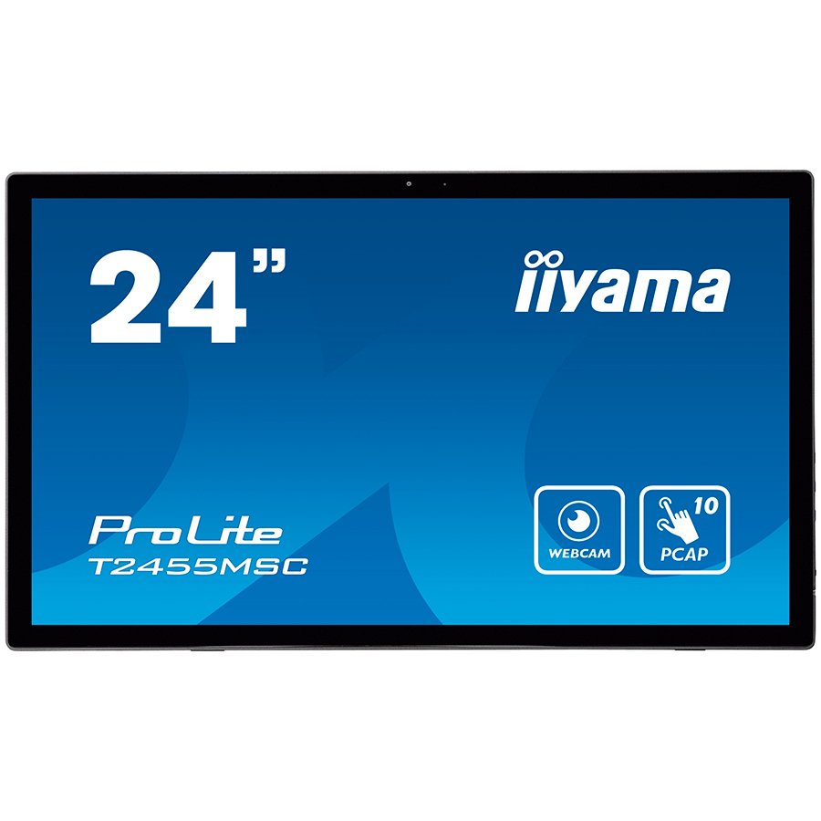 IIYAMA Monitor LED T2455MSC-B1 24” multi-touch IPS 1920x1080 16:9 400cd 1000:1 5ms projective capacitive touch HDMI DP USB