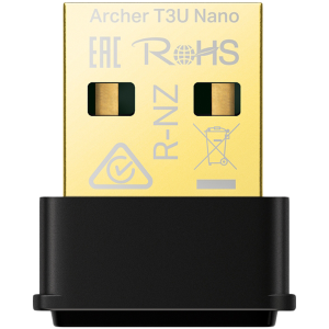 TP-Link Archer T3U Nano AC1300 Nano Wireless MU-MIMO USB Adapter,Nano size, 867Mbps at 5GHz + 400Mbps at 2.4GHz, USB 2.0, WPA3, Supports Windows 11/10/8.1/8/7, Mac OS 10.15 and earlier