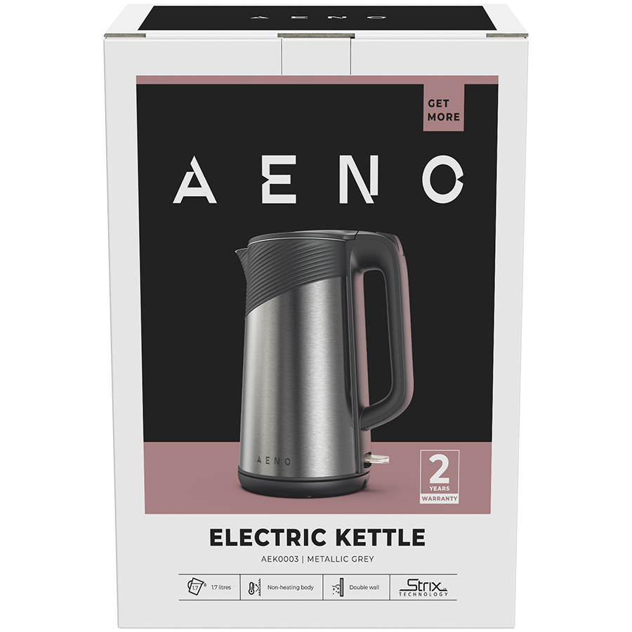 AENO Electric Kettle EK3: 1850-2200W, 1.7L, Strix, Double-walls, Non-heating body, Auto Power Off, Dry tank Protection - Image 3