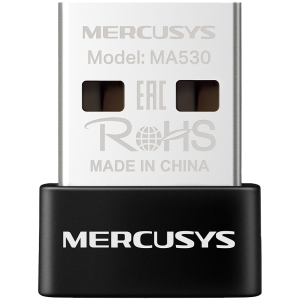 Mercusys MA530 Bluetooth 5.3 Nano USB Adapter, Bluetooth 5.3, Nano-Size, USB 2.0, Supported operating systems include Win 11/10/8.1/7, Work with devices supported the earlier Bluetooth version