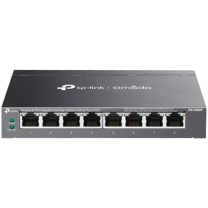 Omada 8-Port Gigabit Desktop Switch with 8-Port PoE+ 8× Gigabit PoE+ Ports 802.3af/at, 64 W PoE Power, Desktop Steel Case Plug and Play