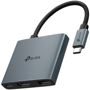 TP-Link UH3020C USB Type-C 3-Port Hub, 1 x USB-C Connector,1 x HDMI 4K 60Hz Port, 1 x USB-C PD 100W Port,1 x USB-A 3.0 Ports, Plug and Play, Self-storage for Connector, Fast Heat Dissipation, Flexible and Durable