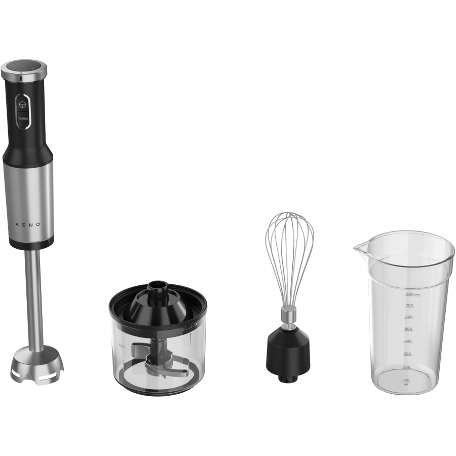 Hand Blender, 1200W in CB, Black, Tiger Teeth Cutter, Whisk, Food Processor, Cup - Image 2