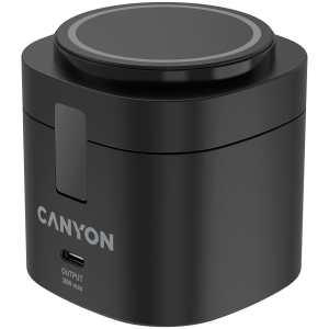 Canyon 4 in 1 Wireless Charging Stand, 30W max, Size: 70x70x70.3mm, weight: 414g, with 65W charger and 1M cable, black